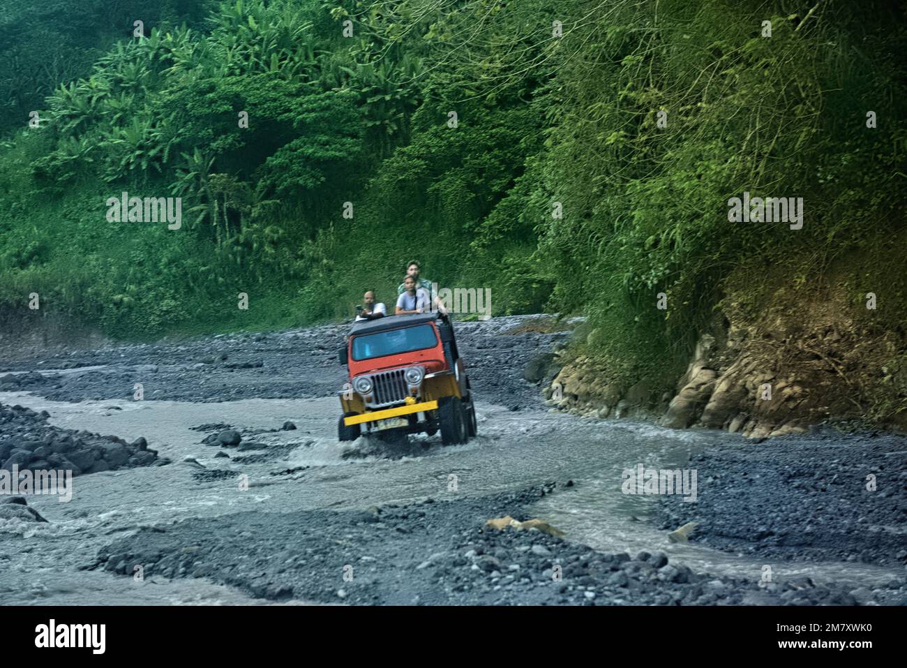 Off-road adventure at Mount Pinatubo, Zambales, Luzon, Philippines Stock Photo