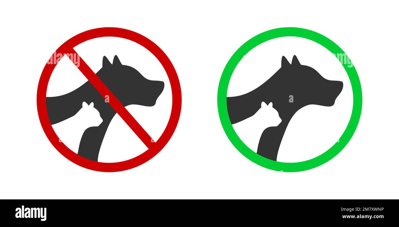 Friendly pets allowed entry sign Stock Vector Images Alamy