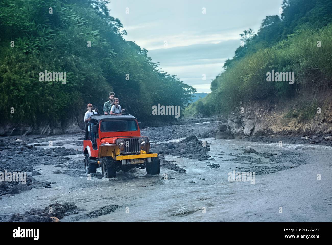 Off-road adventure at Mount Pinatubo, Zambales, Luzon, Philippines Stock Photo