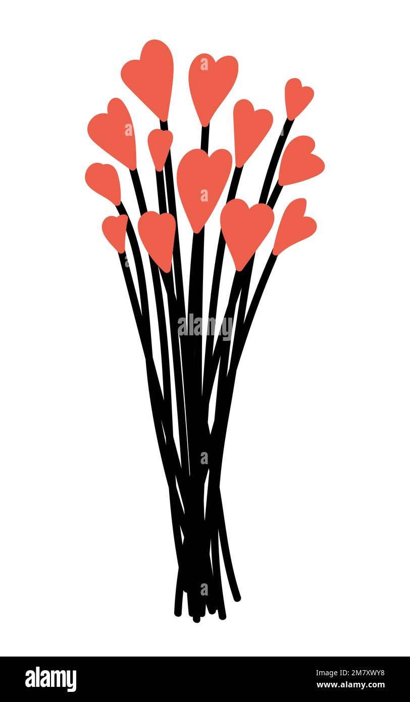 Vector heart flowers bouquet Stock Vector Image & Art - Alamy