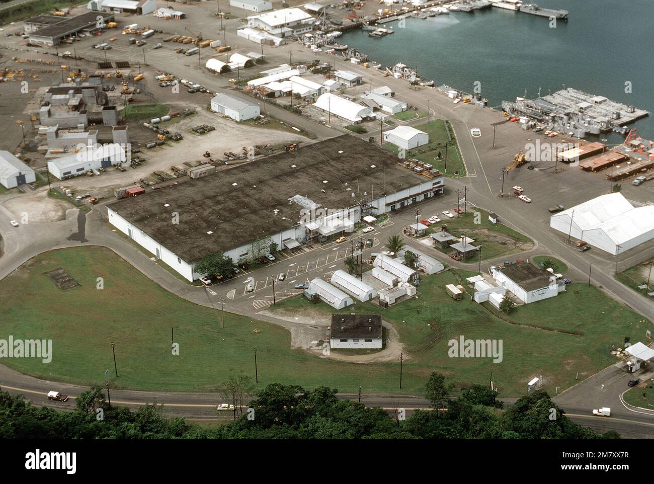 Aerial view of various facilities. Base Naval Air Station, Cubi Point