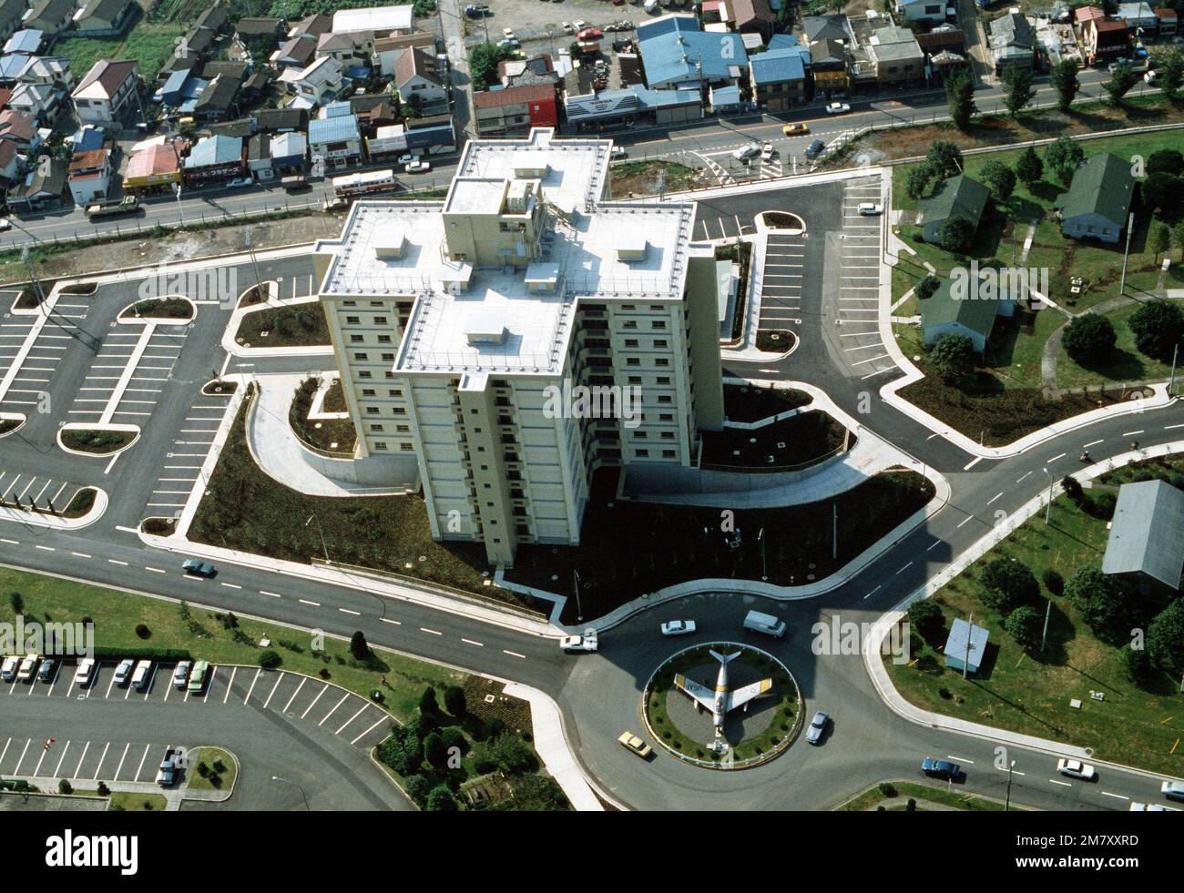 Aerial view of the senior officer apartment building
