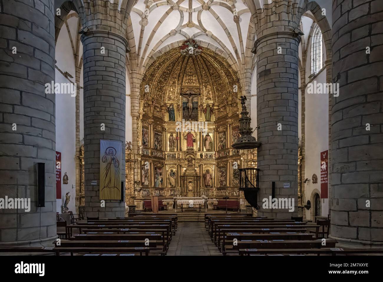 Church of San Vicente de la Maza in Rioseco, Guriezo, Cantabria, Spain, Europe Stock Photo