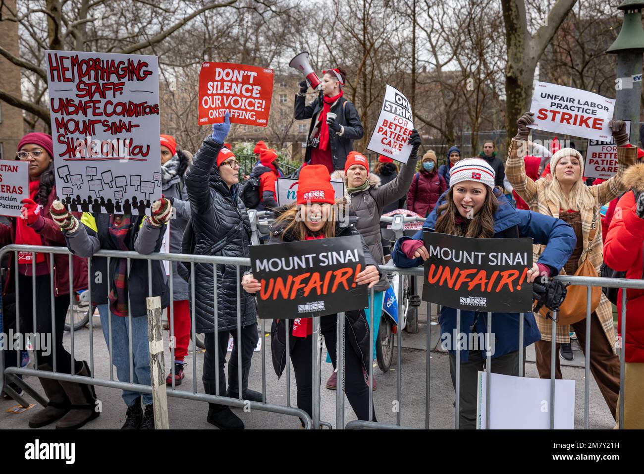 New York, United States. 10th Jan, 2023. Nurses at Mount Sinai Hospital