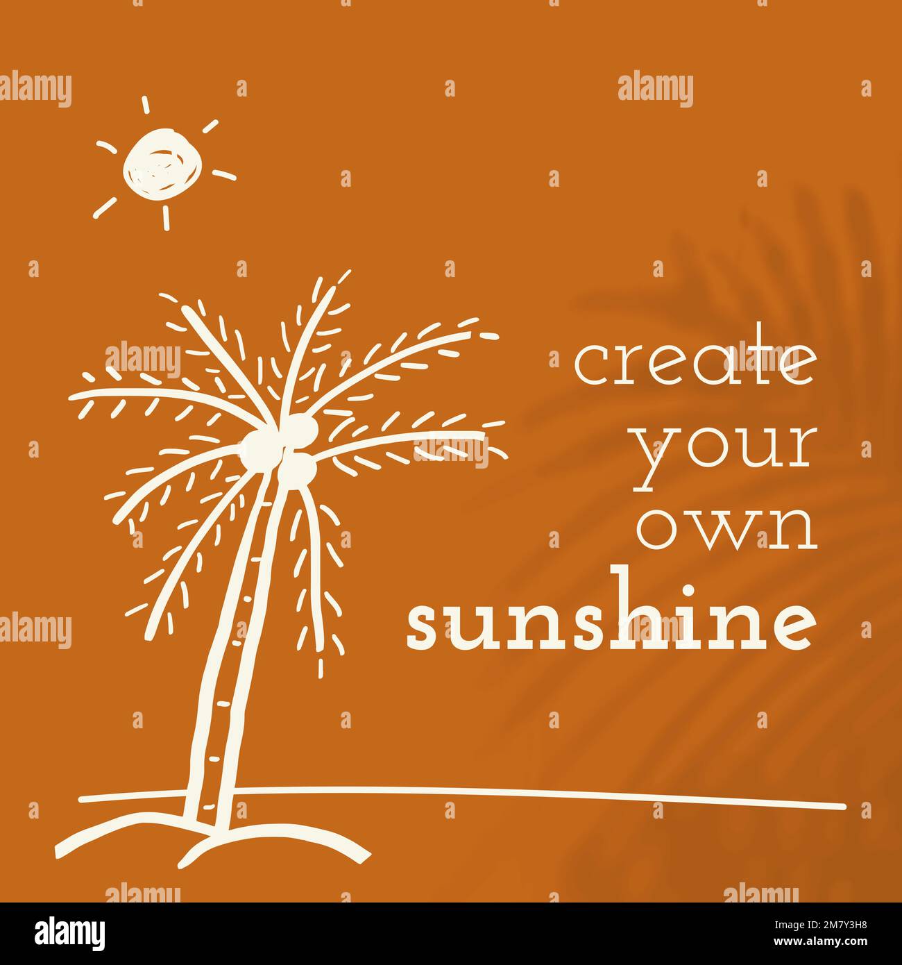 Editable summer doodle template vector with quote social media post Stock Vector