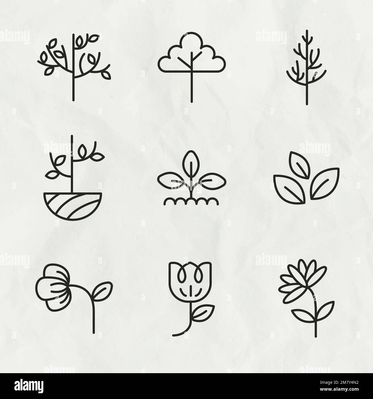 Black eco line icon vector set Stock Vector