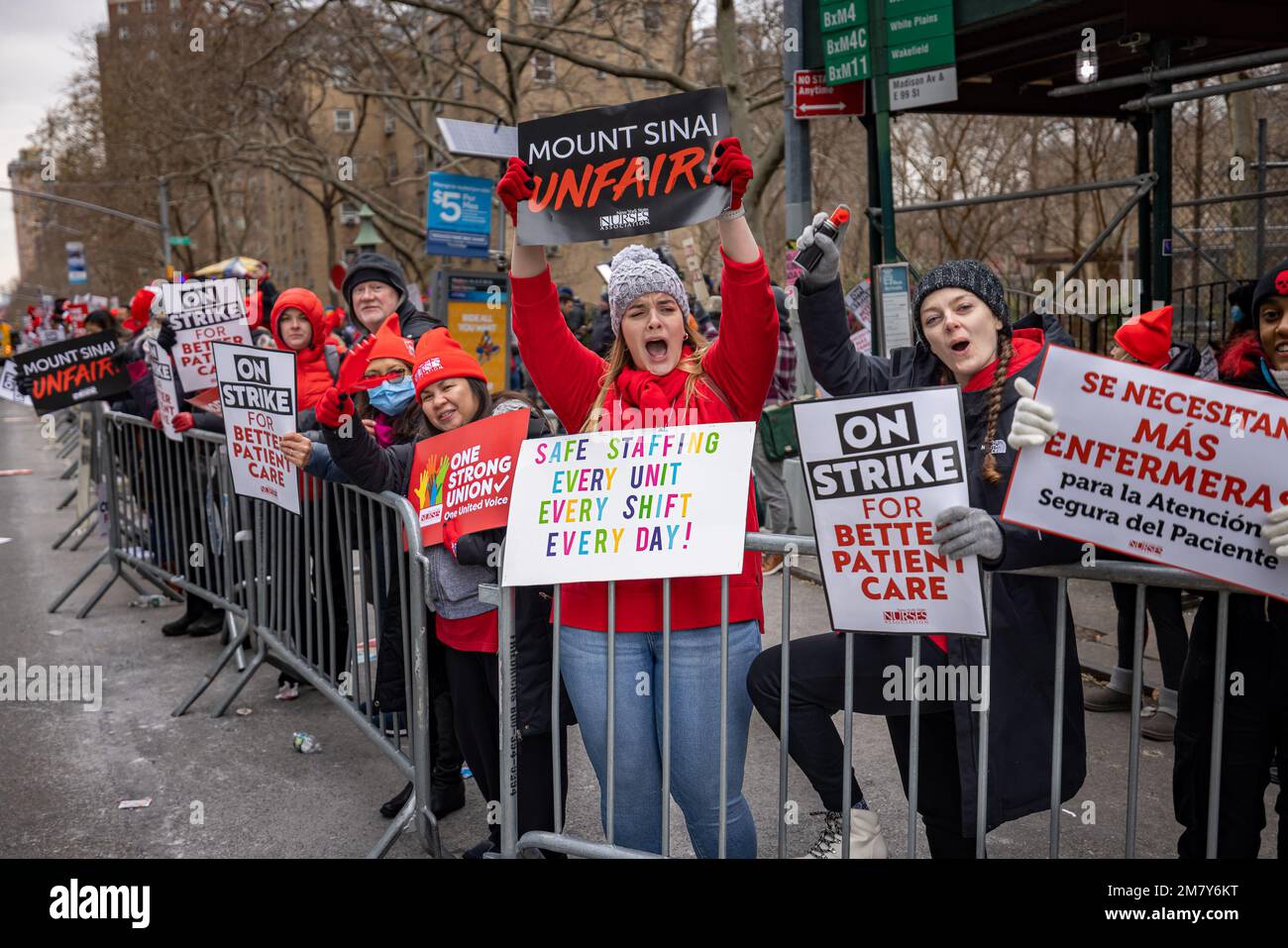 New York, New York, USA. 10th Jan, 2023. Nurses at Mount Sinai Hospital