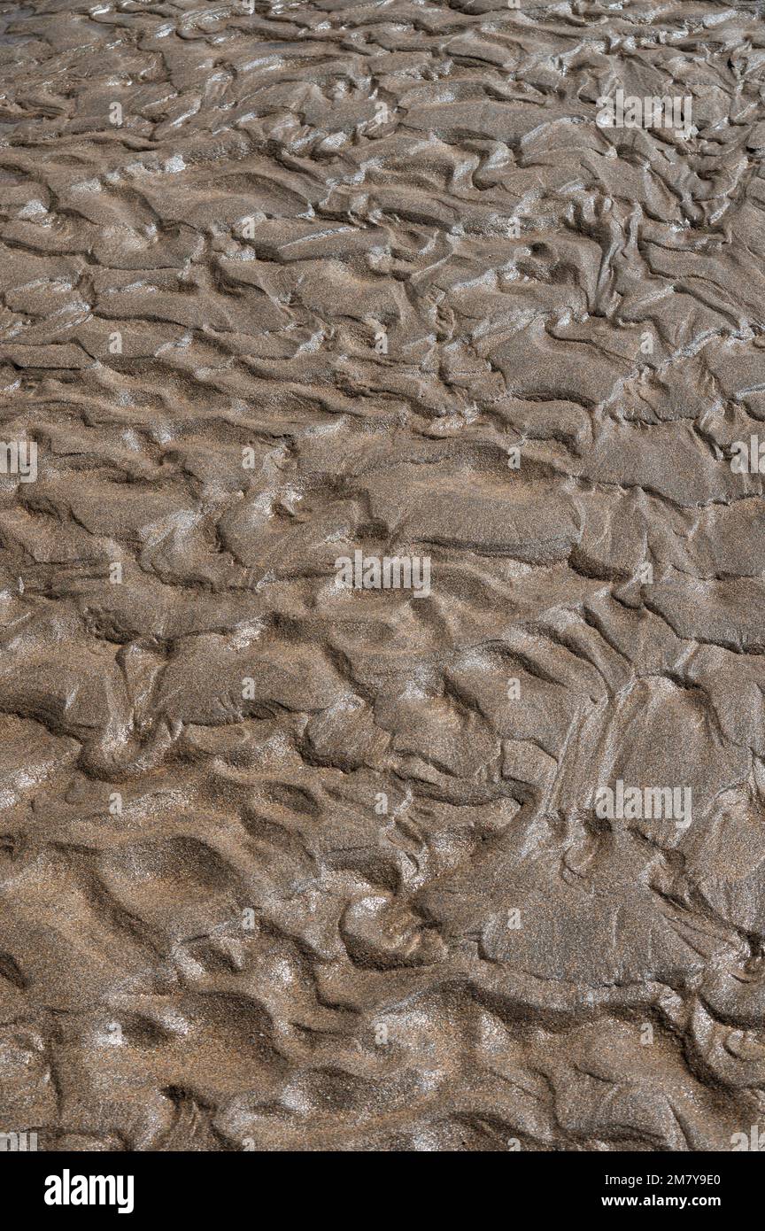 Ripples in sand, Cornwall, UK Stock Photo