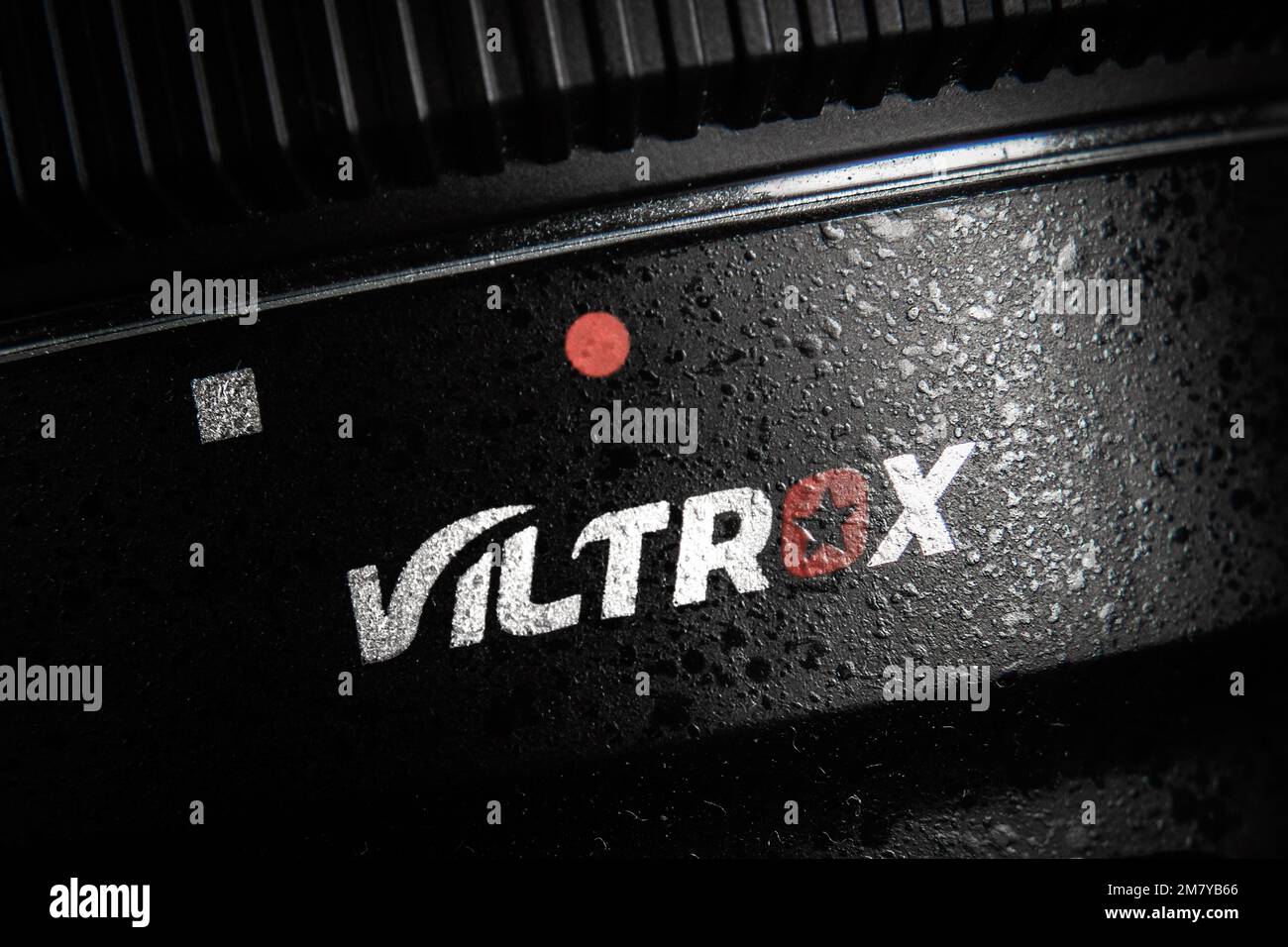 VILTROX label editorial photo. Close-up logo trademark of viltrox ...