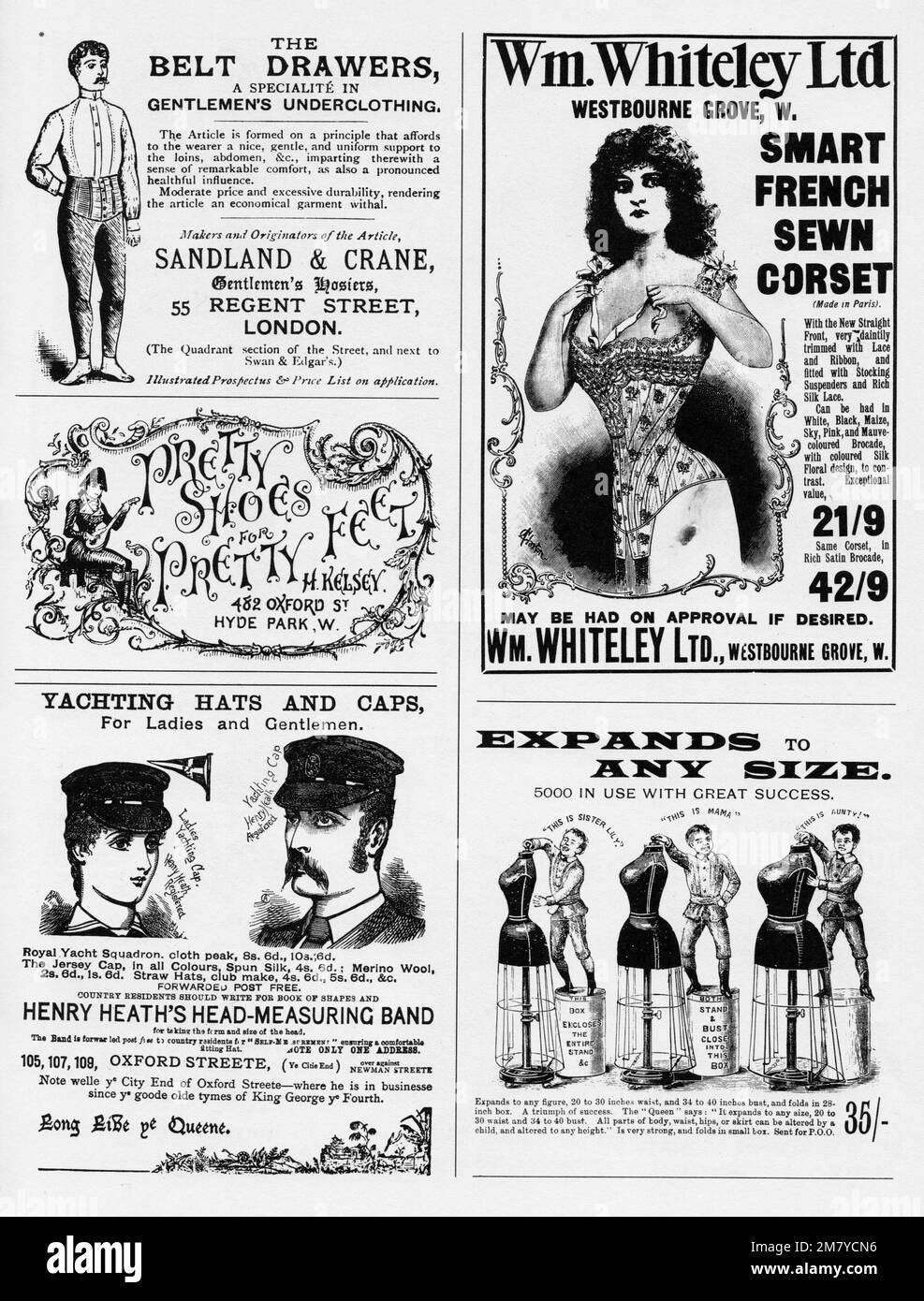 Victorian Newspaper Advertising c1890 for health and beauty products Stock Photo