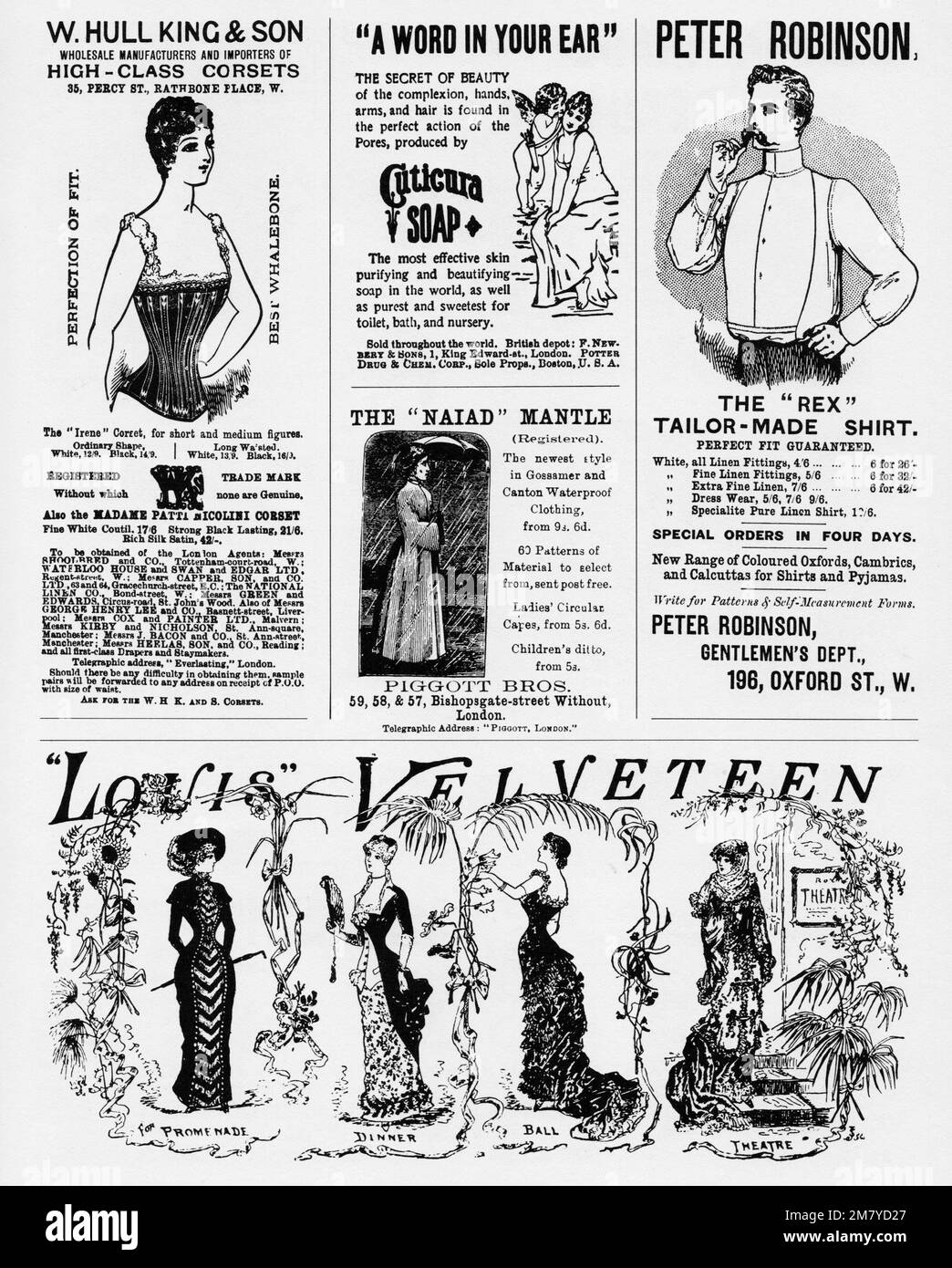 Victorian Newspaper Advertising C1890 For Health And Beauty Products Victorian Newspaper Advertising C1890 For Health And Beauty Products