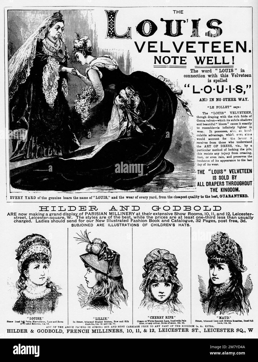 Victorian Newspaper Advertising c1890 for health and beauty products Stock Photo
