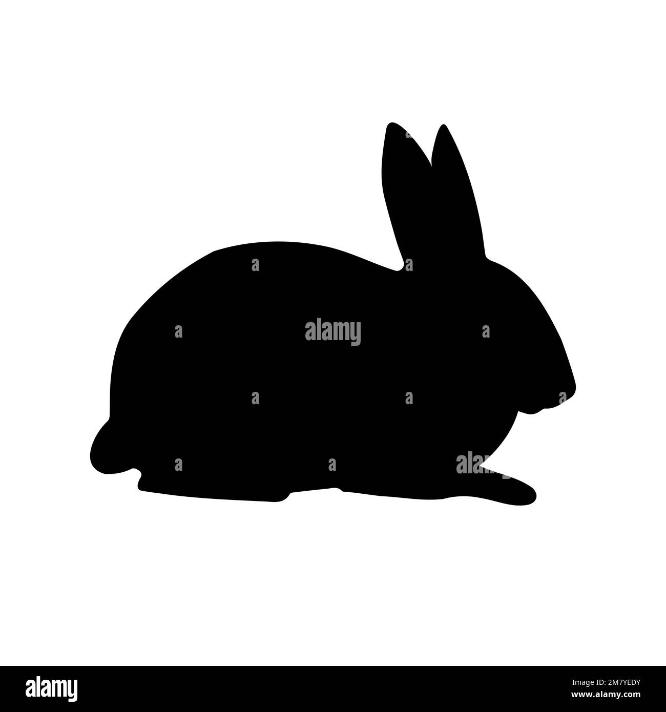 Vector hand drawn bunny rabbit silhouette Stock Vector