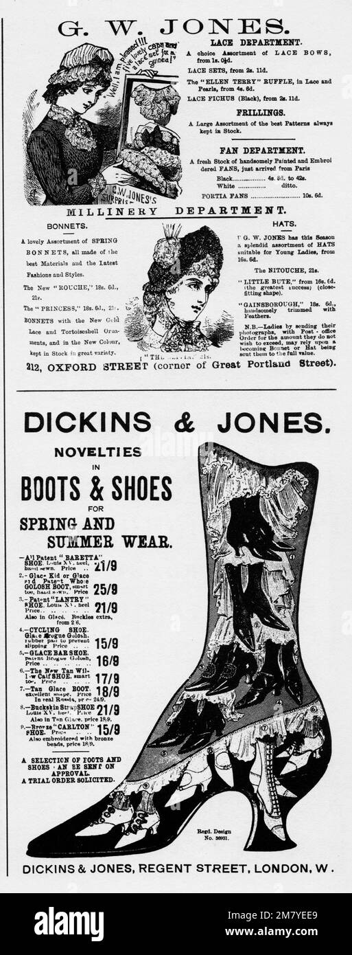 Victorian Advertising about c1890 Stock Photo