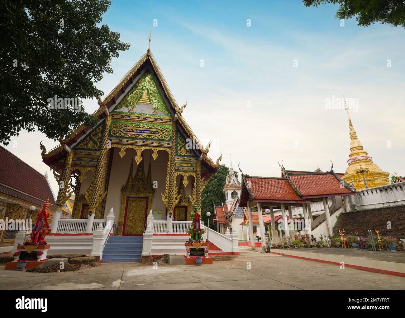 Lampang, Thailand. November 21, 2022. Wat Pong Sanuk Nua temple. The temple was included in the UNESCO world heritage list in 2008. Stock Photo