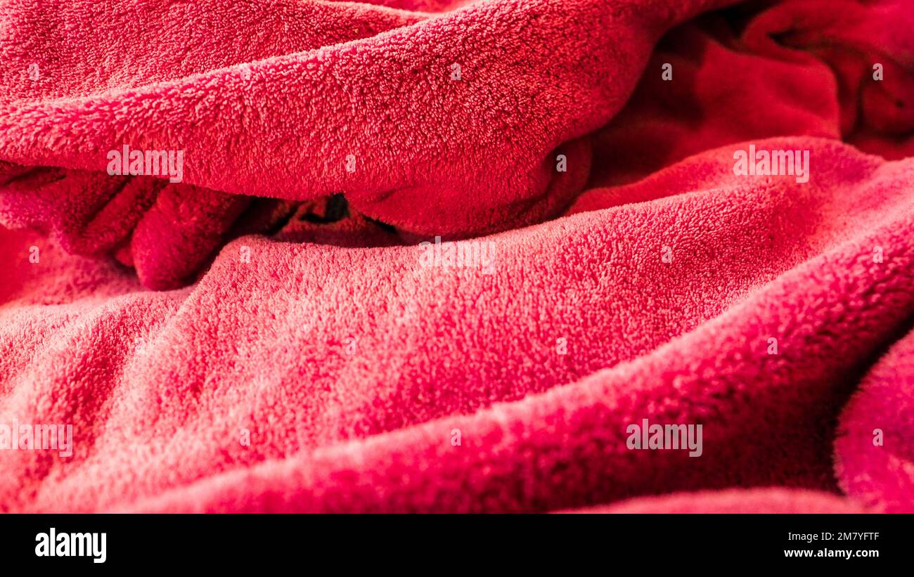 full frame shot of magenta fleece surface Stock Photo