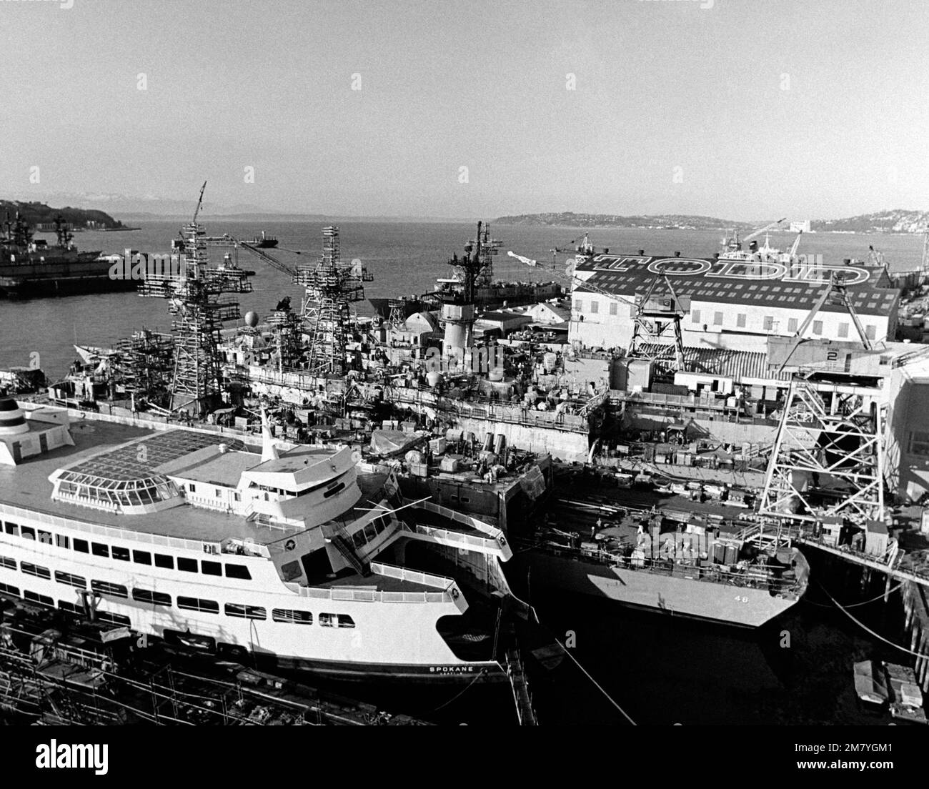 A port quarter view of the guided missile frigate USS HALYBURTON (FFG