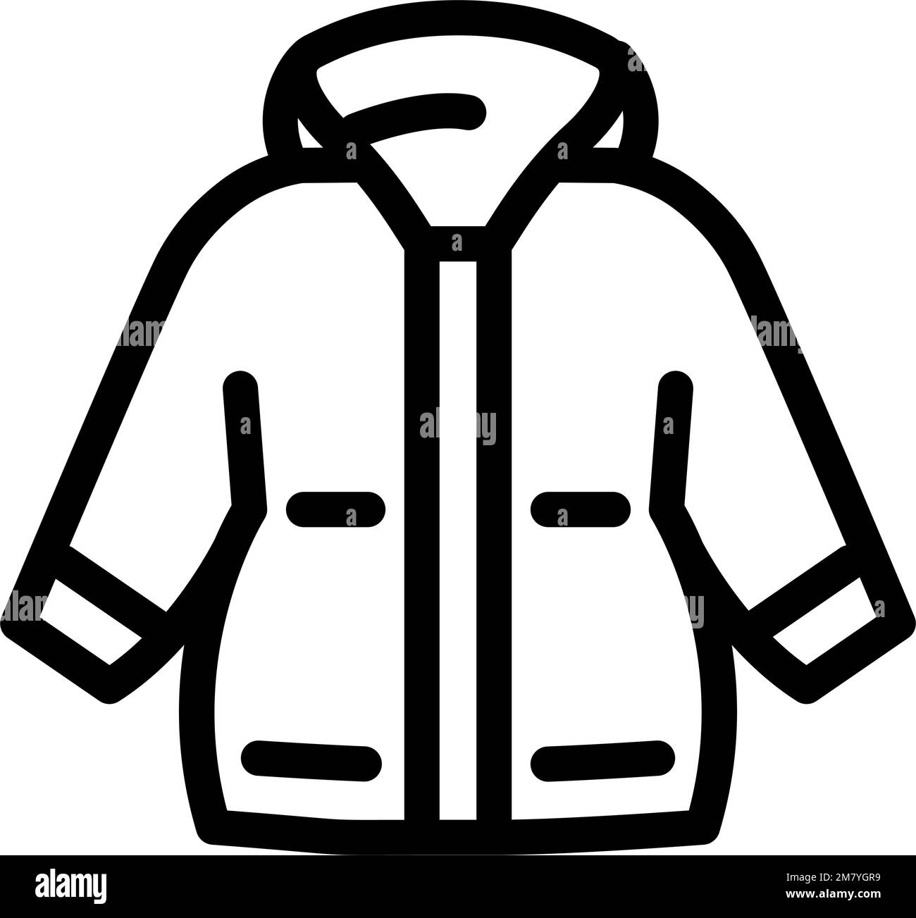 utility jacket girl baby cloth line icon vector illustration Stock