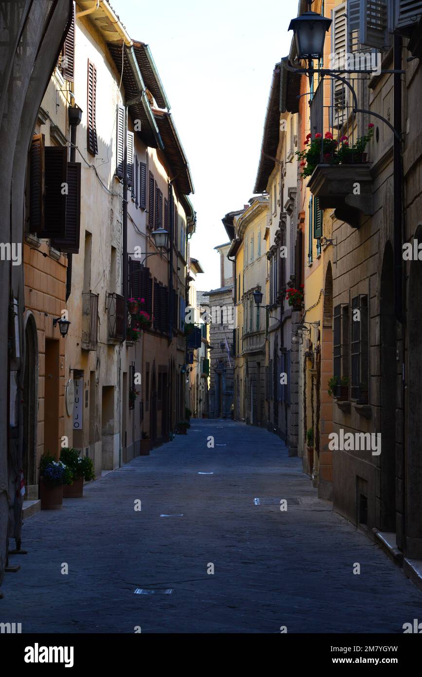 Montepulciano (Italy) The medieval historical center of the hill city in the Val d