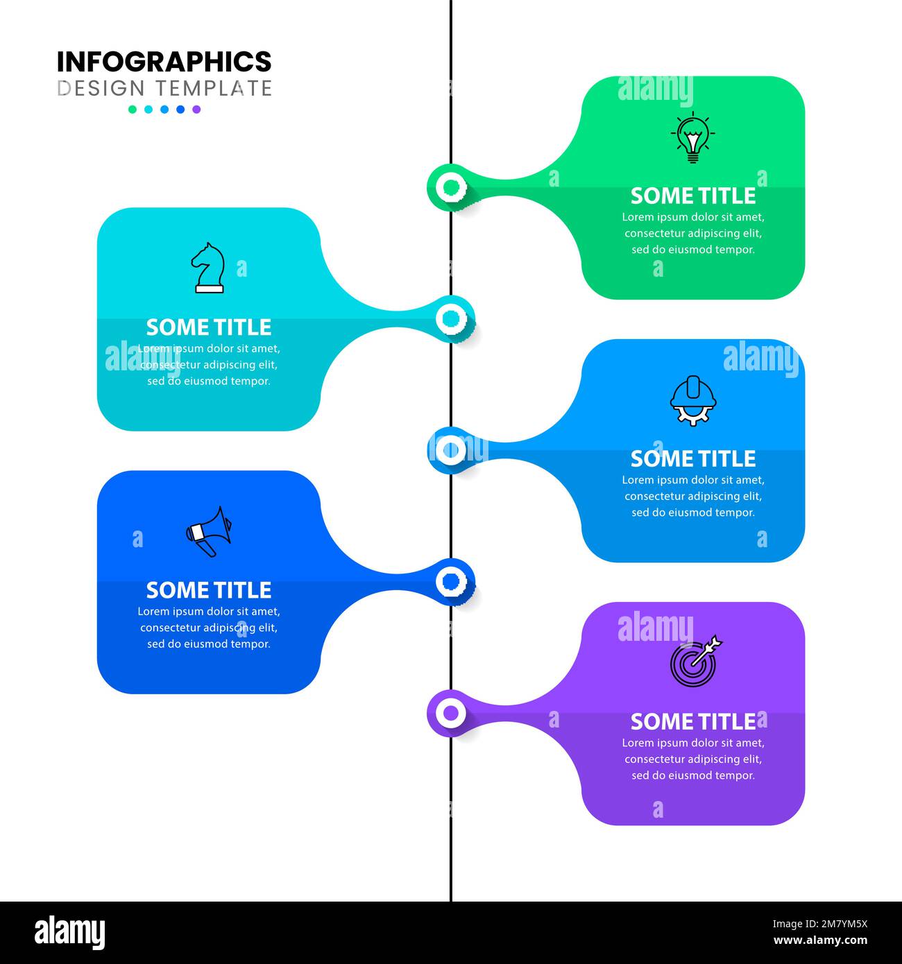 Infographic template with icons and 5 options or steps. Squares. Can be ...