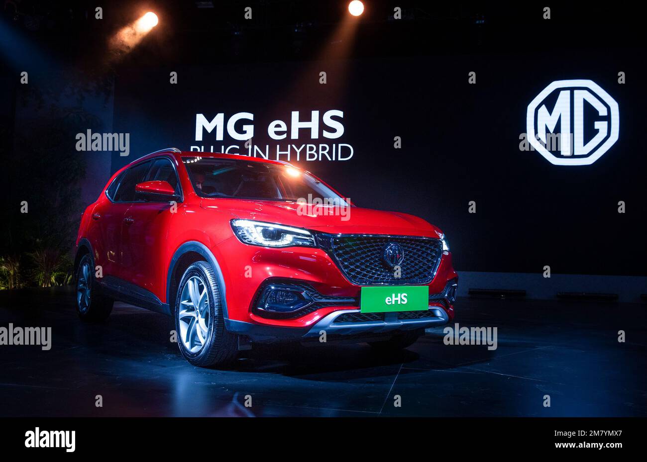 New Delhi. 11th Jan, 2023. This photo taken on Jan. 11, 2023 shows a MG eHS car during the Auto Expo 2023 in the outskirts of New Delhi, India. Credit: Javed Dar/Xinhua/Alamy Live News Stock Photo