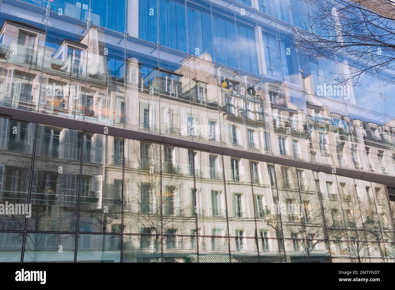 Building reflecting in a glass Facade, Paris, France Stock Photo - Alamy