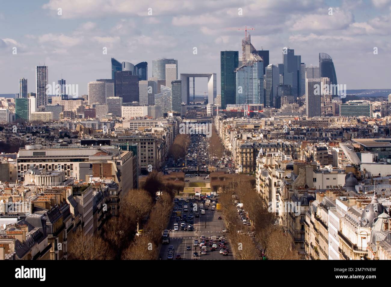 View over the Avenue of la Grande Armee, Foch Avenue and la Defense