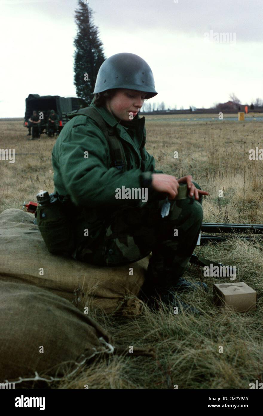 A female reservist from the 969th Maintenance Company, 98th Division ...