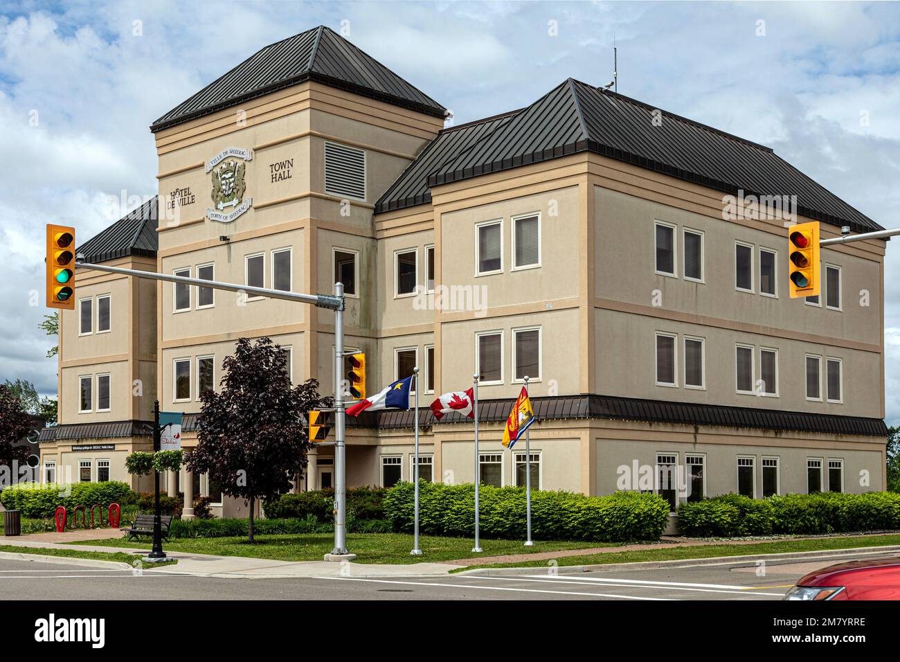 SHEDIAC TOWN HALL, LOBSTER CAPITAL OF THE WORLD, NEW BRUNSWICK, CANADA, NORTH AMERICA Stock Photo