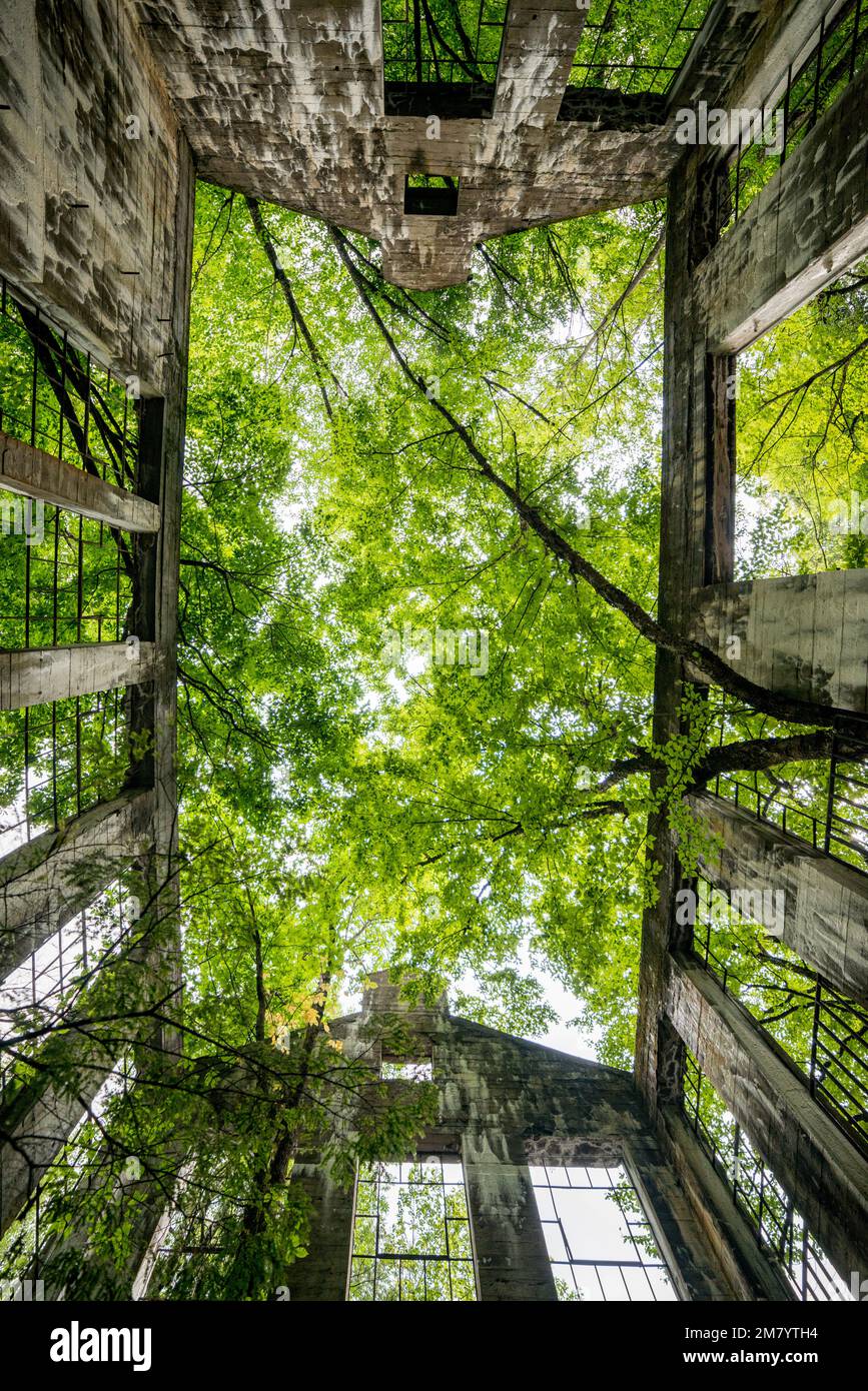 Ruines Carbide Willson, Chelsea, Québec, Canada Stock Photo