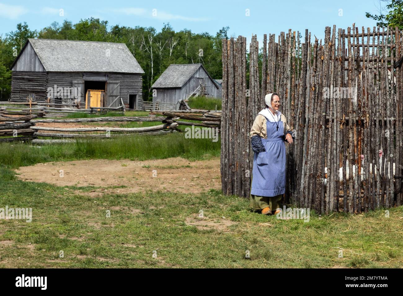 ROBICHAUD HOUSE AND FARM BUILT IN 1846, HISTORIC ACADIAN VILLAGE, BERTRAND, NEW BRUNSWICK, CANADA, NORTH AMERICA Stock Photo