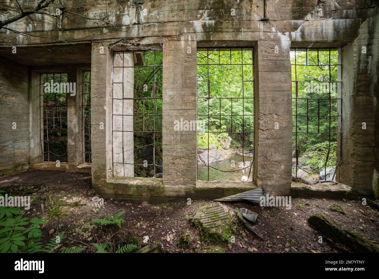 Ruines Carbide Willson, Chelsea, Québec, Canada Stock Photo