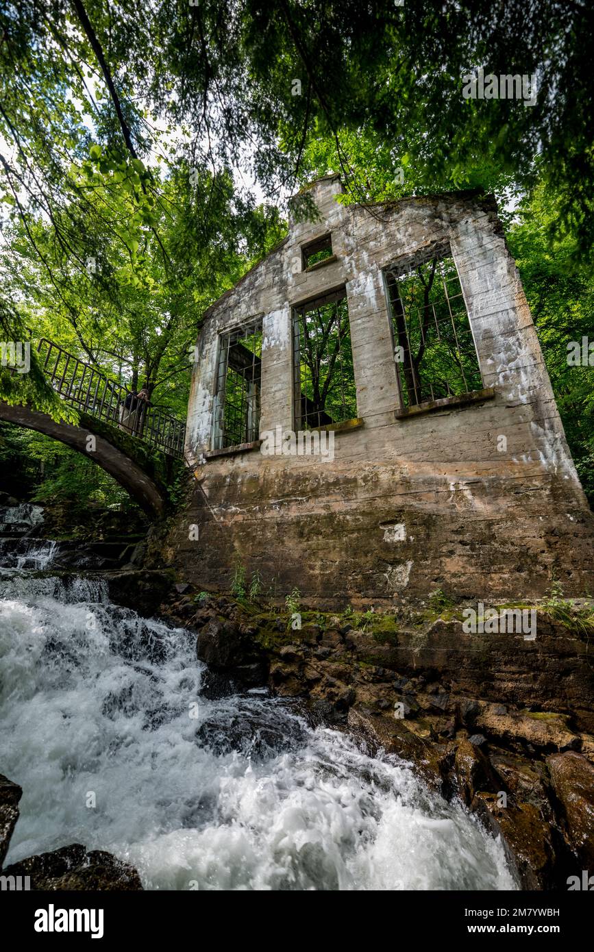 Ruines Carbide Willson, Chelsea, Québec, Canada Stock Photo