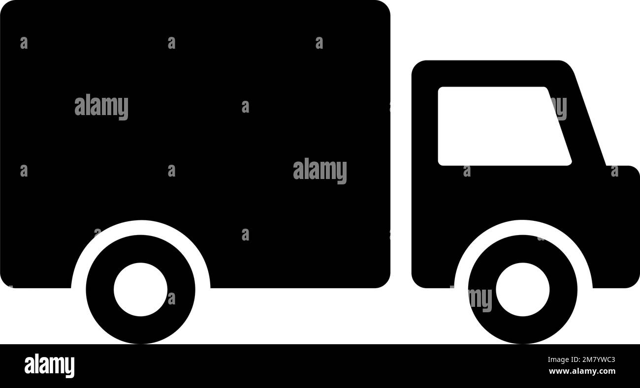 TRANSPORT TRUCK, CARGO SHIPPING PICTOGRAM, TRUCK ICON Stock Vector