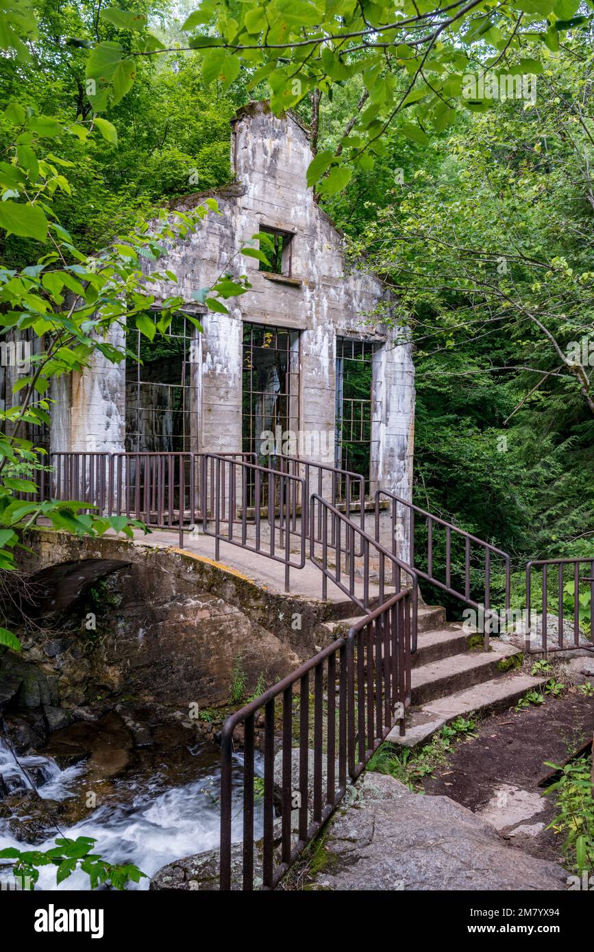 Ruines Carbide Willson, Chelsea, Québec, Canada Stock Photo