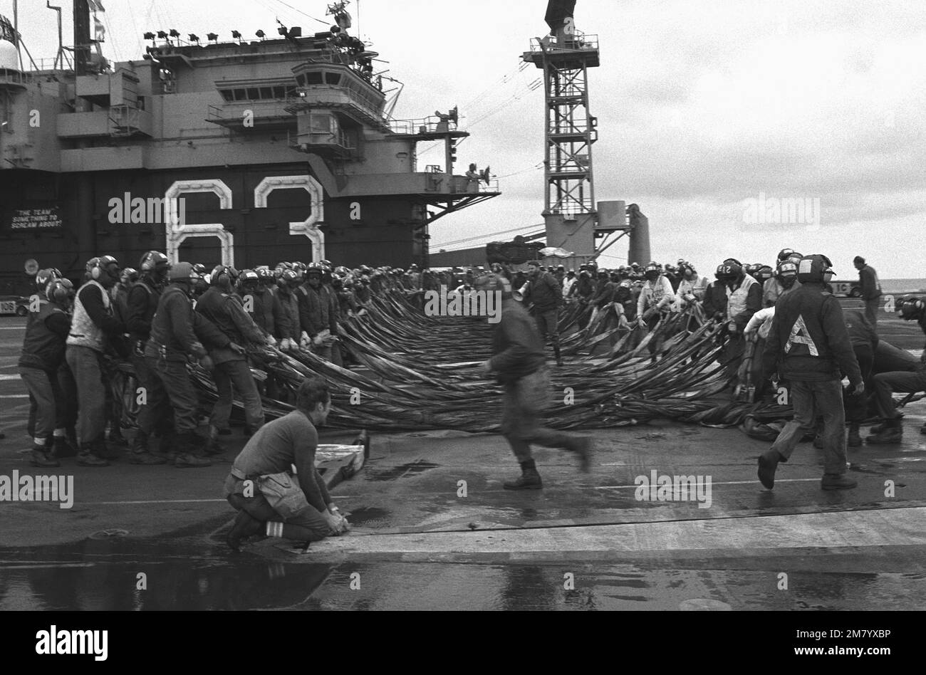 DN-SN-86-00067. Base: USS Kitty Hawk (CV 63) Stock Photo