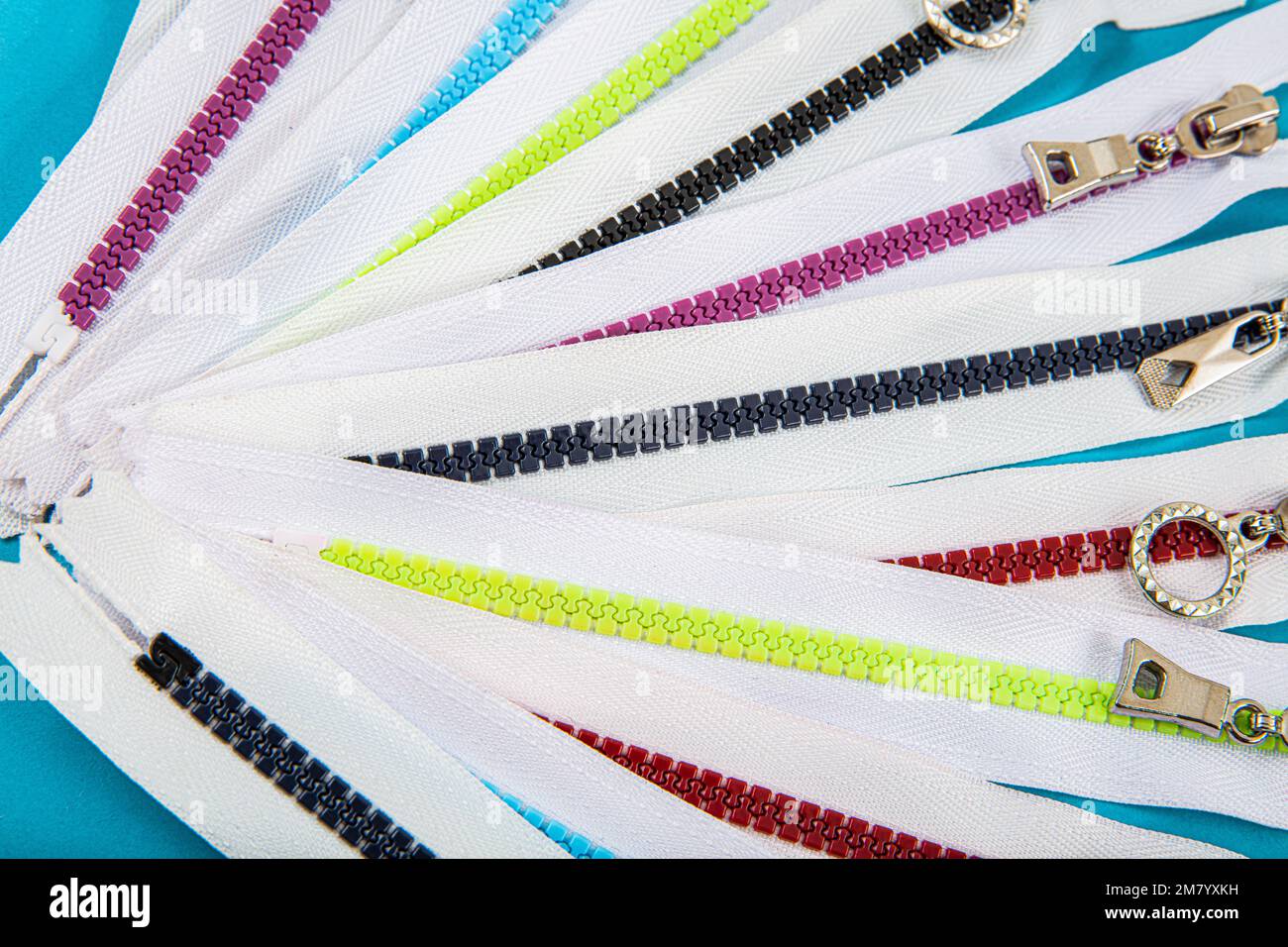 Colorful Resin Zippers with Ring Pulls for DIY Tailor Sewing Craft  Accessories Mixed. Bright zipper of different colors and variants in the  textile in Stock Photo - Alamy