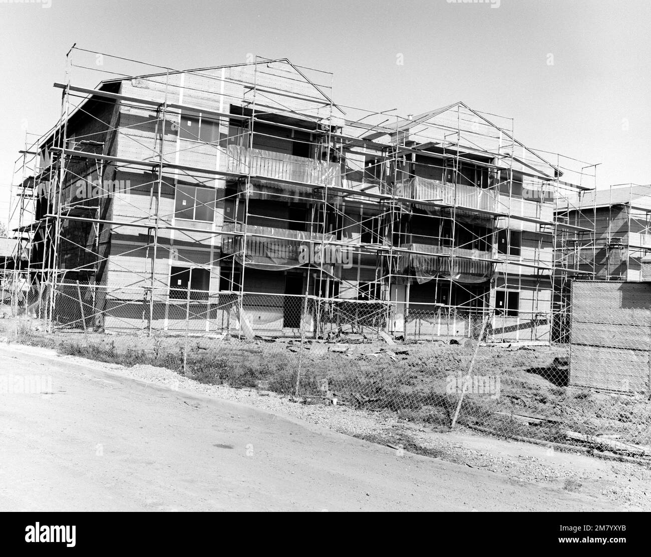 A view of new base housing facilities under construction. Base: Naval