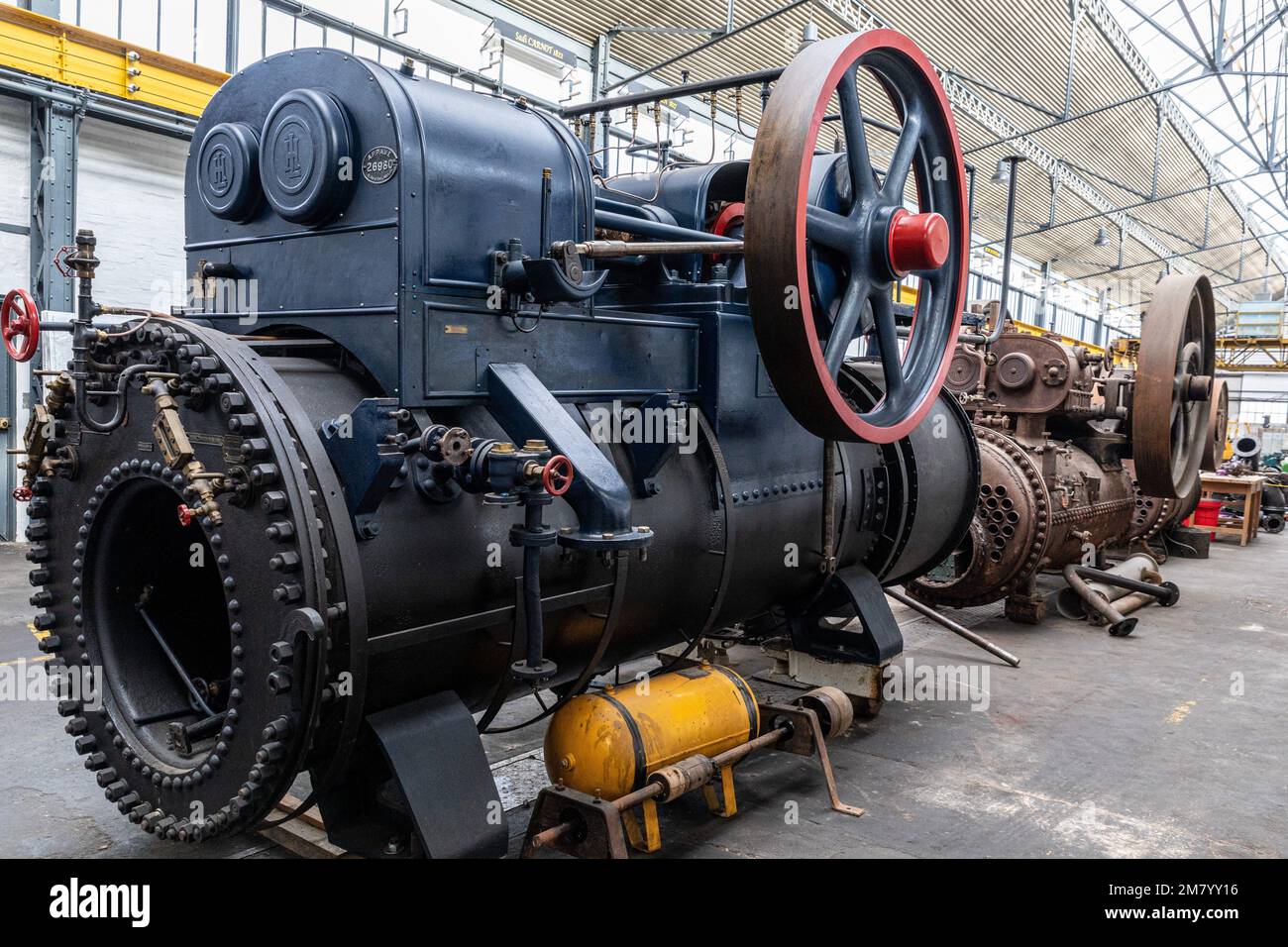 MI-FIXE LANZ ENGINE, THE LIVING MUSEUM OF ENERGY, RAI, ORNE, NORMANDY, FRANCE Stock Photo