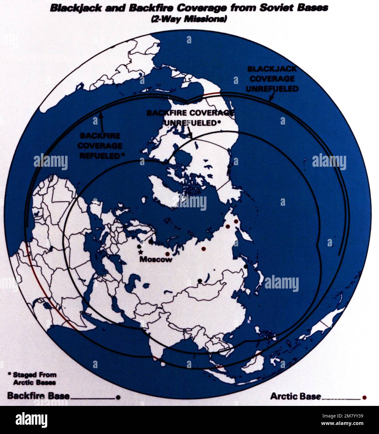 Illustration showing Soviet Blackjack and Backfire aircraft coverage ...