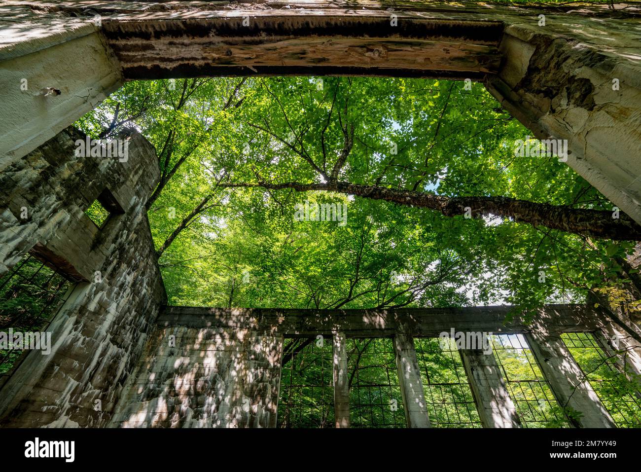 Ruines Carbide Willson, Chelsea, Québec, Canada Stock Photo