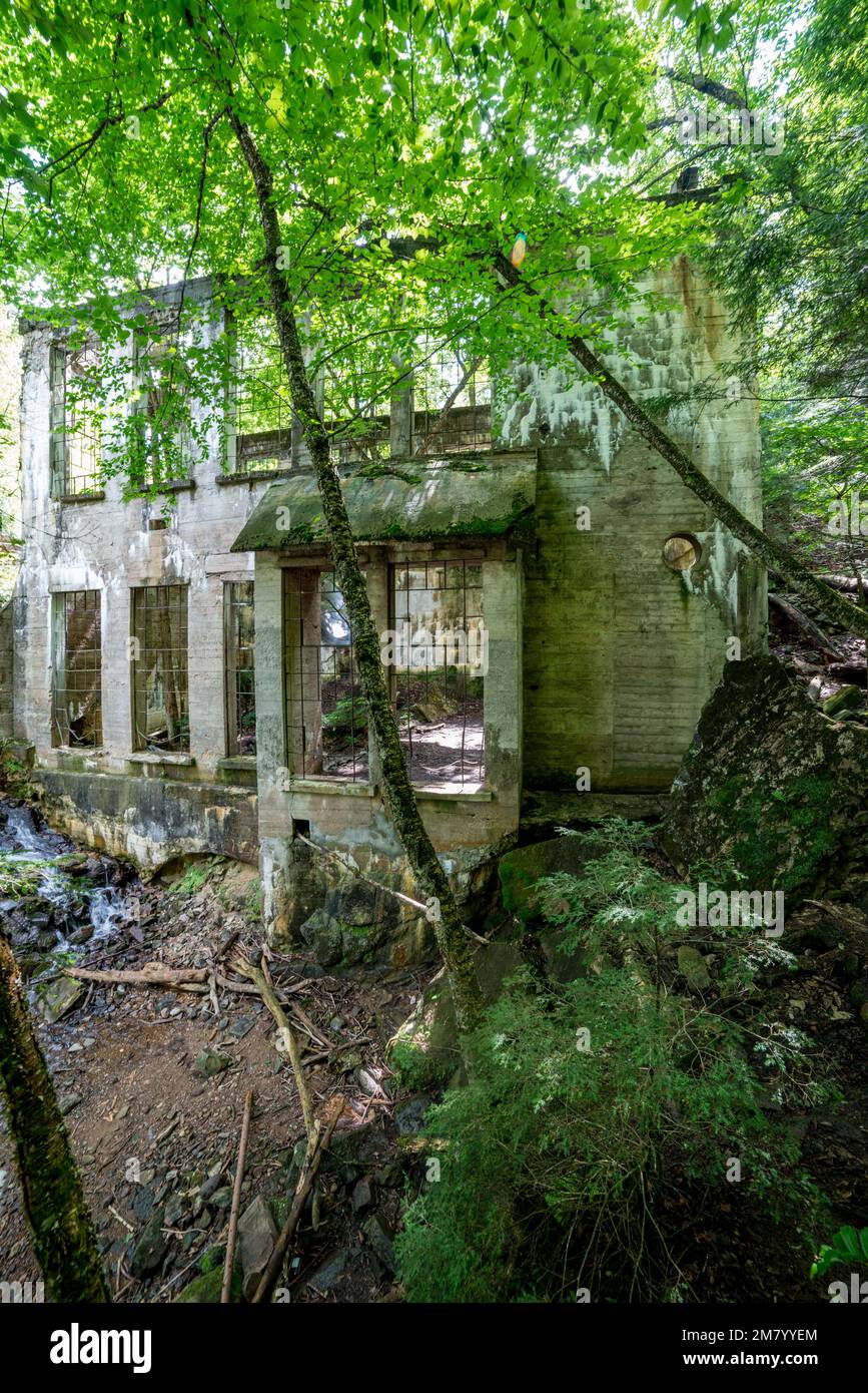 Ruines Carbide Willson, Chelsea, Québec, Canada Stock Photo