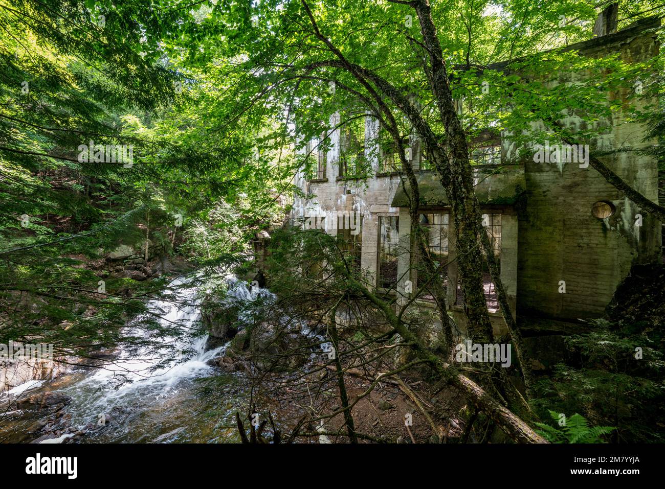 Ruines Carbide Willson, Chelsea, Québec, Canada Stock Photo