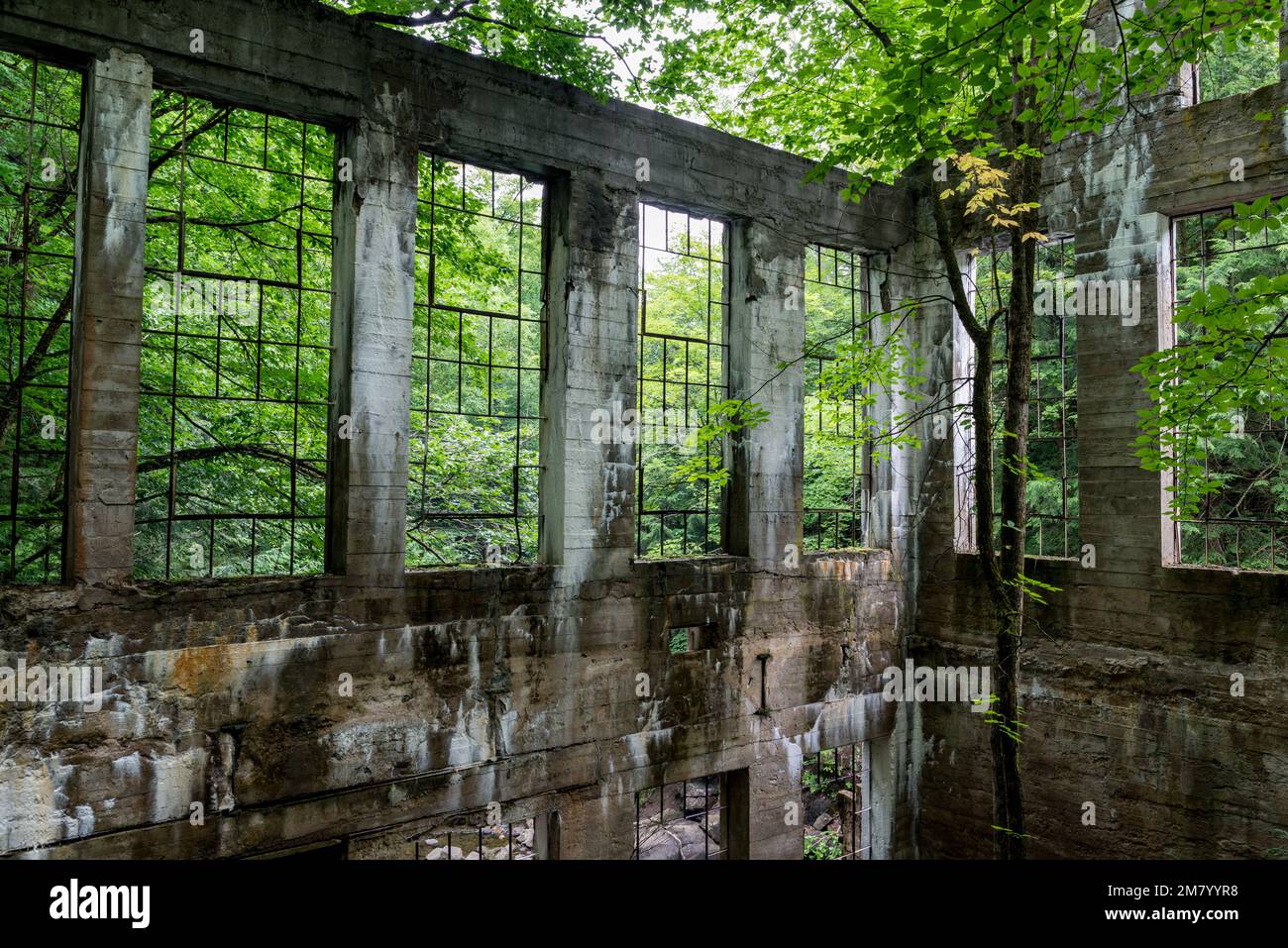 Ruines Carbide Willson, Chelsea, Québec, Canada Stock Photo