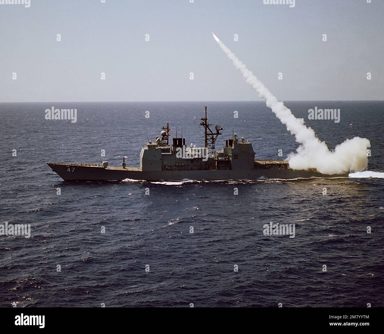 A Standard II missile is launched from the Aegis guided missile cruiser ...