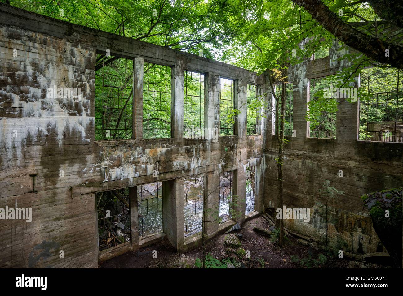 Ruines Carbide Willson, Chelsea, Québec, Canada Stock Photo