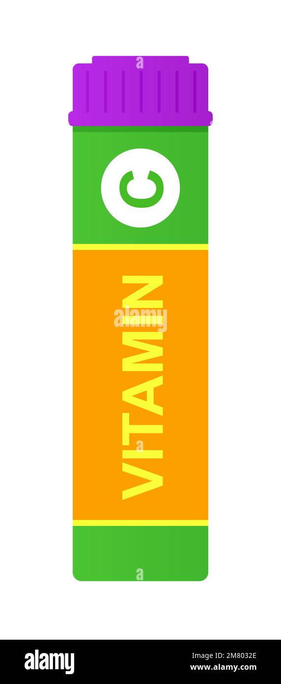 Orange and vitamin c tablet Stock Vector Images - Alamy