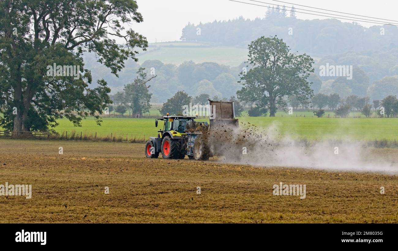 Hoddom, Scotland September 6, 2021 Claas agricutral tractor with