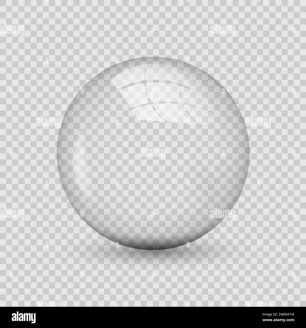 Translucent sphere with shadow on transparent background. Vector ...