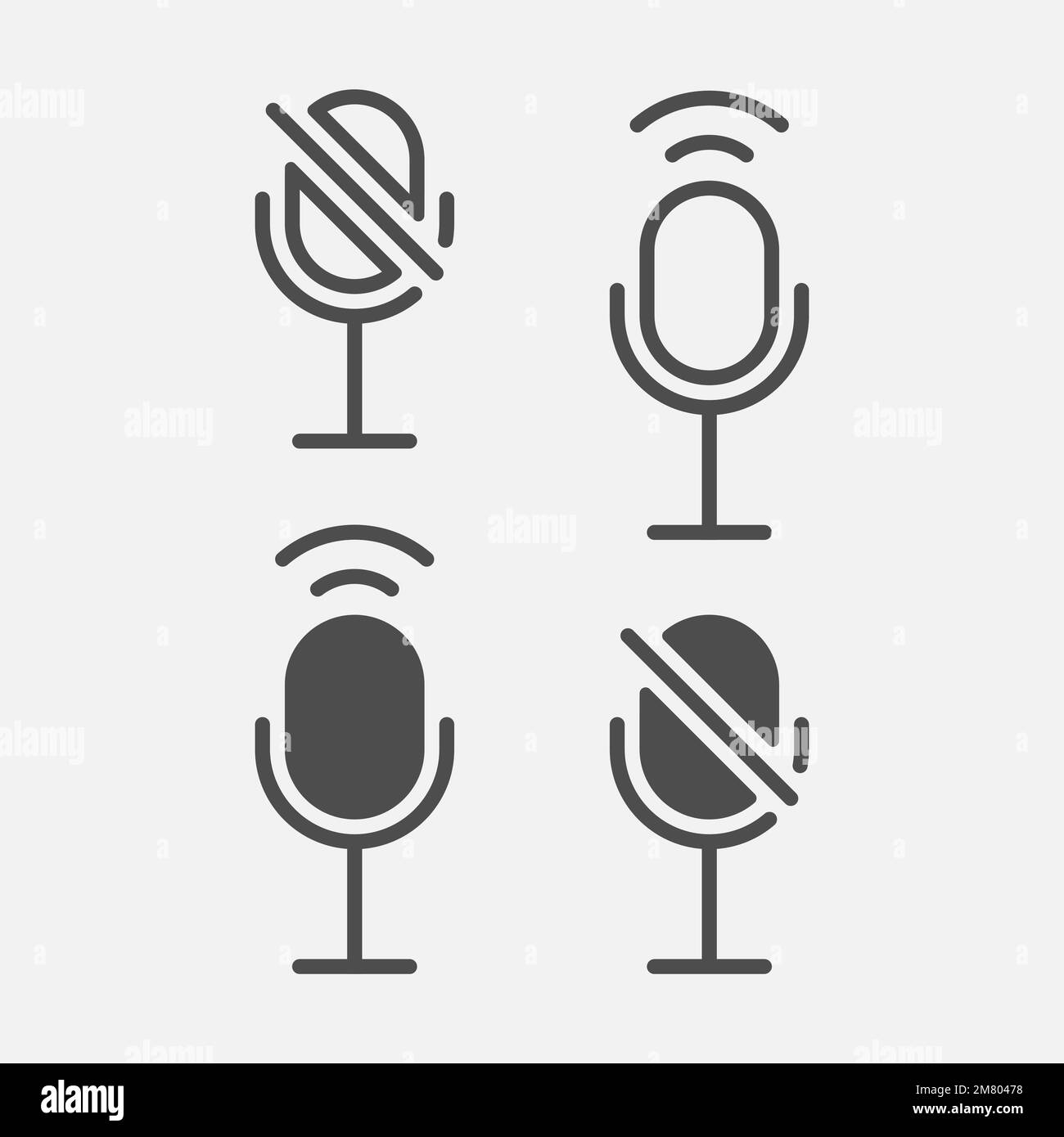 Microphone icon isolated on white background. Vector illustration. Eps 10. Stock Vector